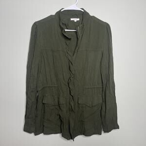 Maurices long Sleeve Green High Neck Lightweight Full Zip Jacket Small